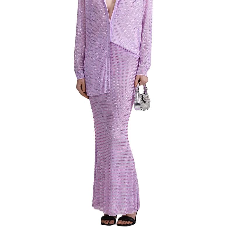 (Women) Self-Portrait Crystal Embellished Lilac Purple Bodycon Dress for Women SWF343Q00400 圖 3