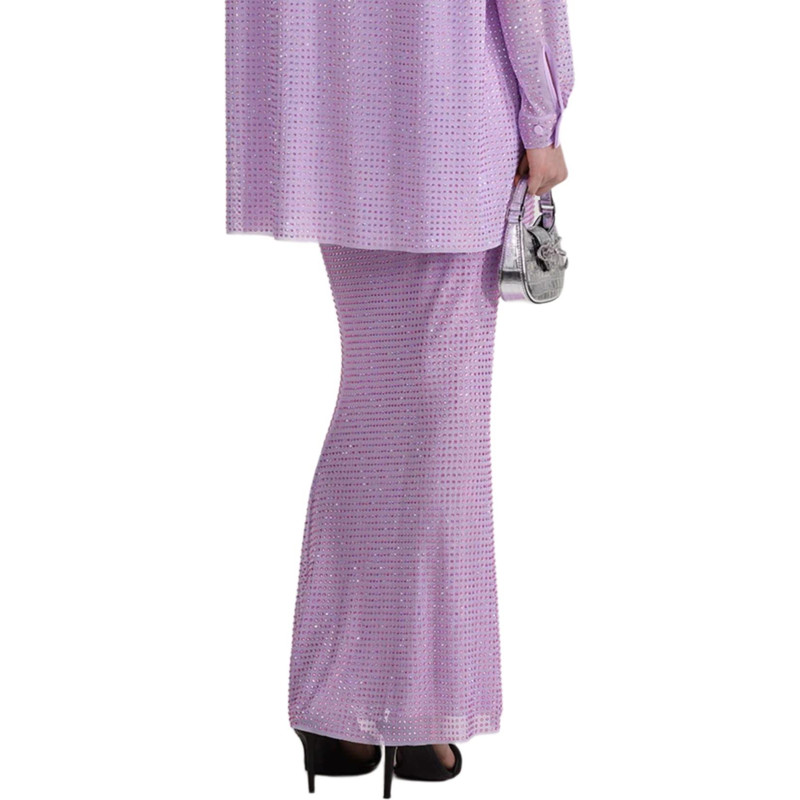 (Women) Self-Portrait Crystal Embellished Lilac Purple Bodycon Dress for Women SWF343Q00400 圖 4