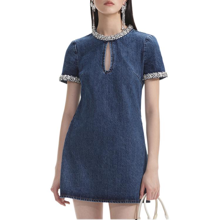 (Women) Self-Portrait Denim Blue Short Sleeve Mini Dress Women SWF354Y15500 圖 2