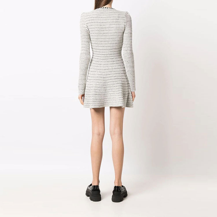 (Women) Self-Portrait Double-Breasted Knit A-Line Long Sleeve Dress Women AW21105WHITE 圖 6