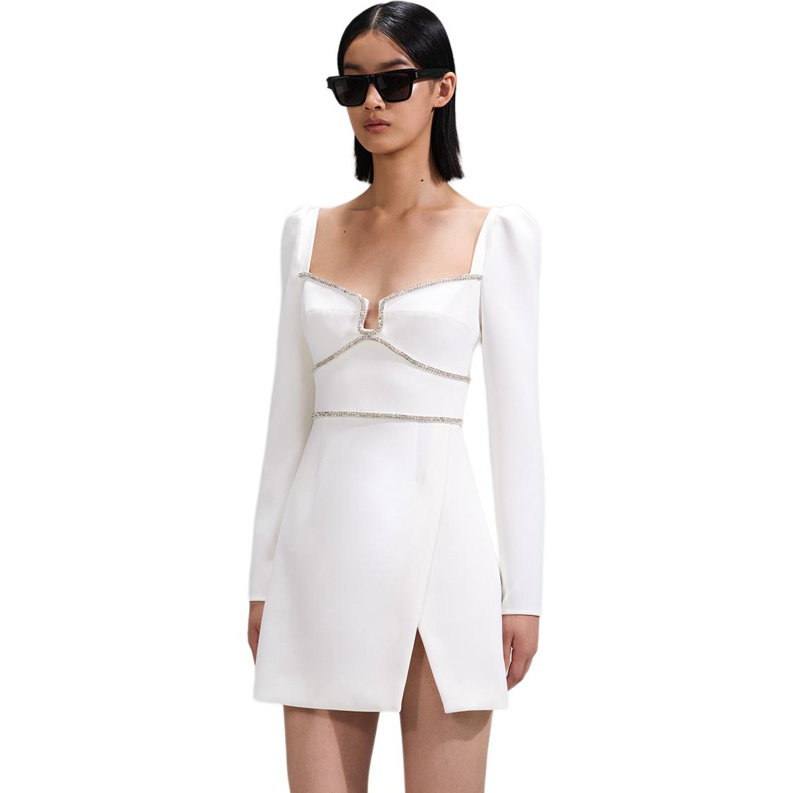 (Women) Self-Portrait Elegant Heart Neck White Long-Sleeve Party Dress for Women. SWF342Y20800 圖 4