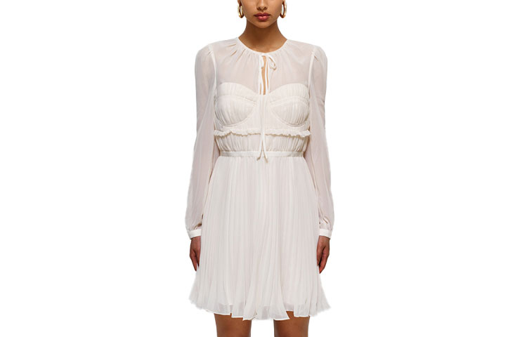 (Women) Self-Portrait Elegant Ivory White Long Sleeve Lace Princess Dress for Women. SWF332Y12000 圖 2