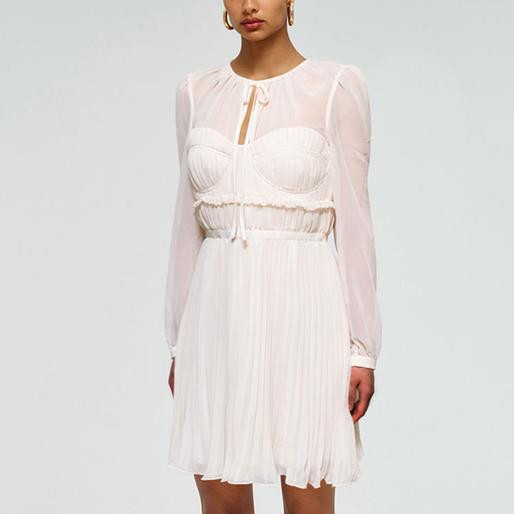 (Women) Self-Portrait Elegant Ivory White Long Sleeve Lace Princess Dress for Women. SWF332Y12000 圖 4