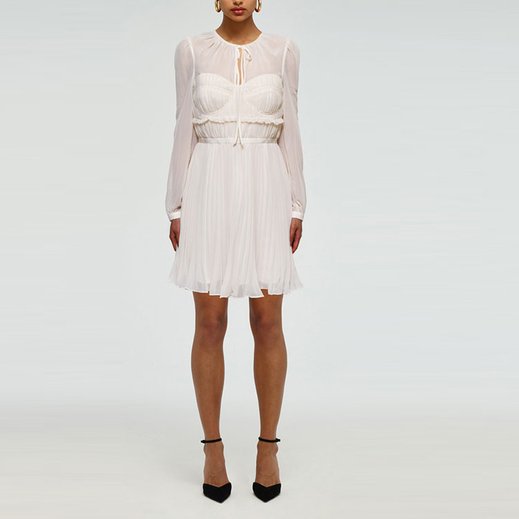 (Women) Self-Portrait Elegant Ivory White Long Sleeve Lace Princess Dress for Women. SWF332Y12000 圖 5