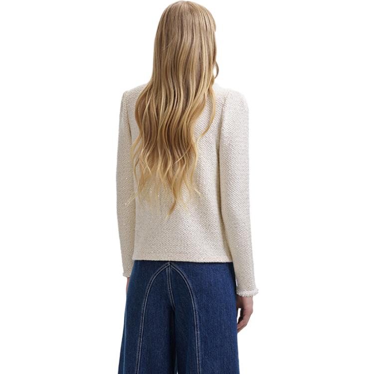 (Women) Self-Portrait Elegant Knit Long Tweed Jacket for Women SWF344M03000 圖 4