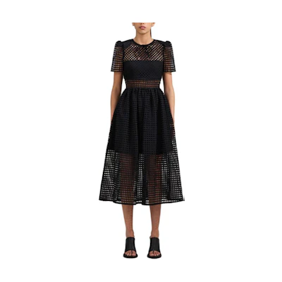 (Women) Self-Portrait Elegant Lace Short Sleeve A-Line Dress Party Evening Gown SWF341Y02700