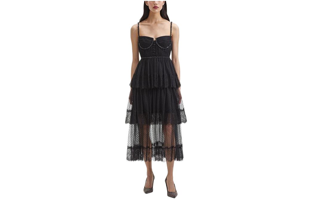 (Women) Self-Portrait Elegant Midi Dress – Sleeveless Party Gown for Women, Chic Style SWF352Y24400