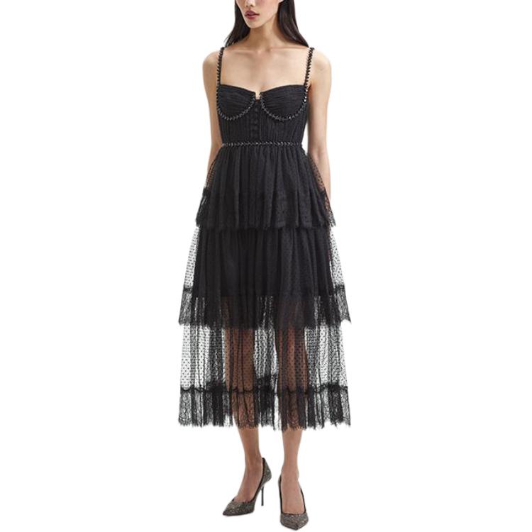 (Women) Self-Portrait Elegant Midi Dress – Sleeveless Party Gown for Women, Chic Style SWF352Y24400 圖 3