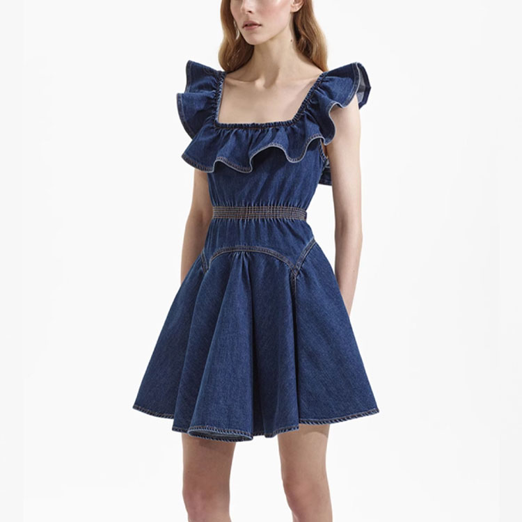 (Women) Self-Portrait Elegant Ruffled Square Neck Princess Short Sleeve Evening Dress SWF352Y18100 圖 3