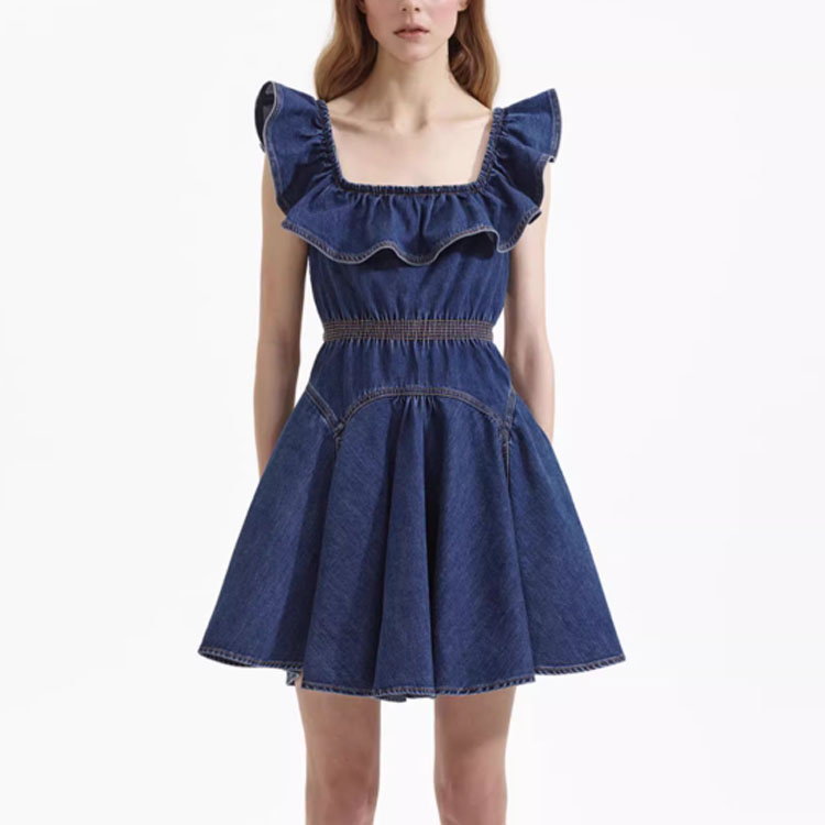 (Women) Self-Portrait Elegant Ruffled Square Neck Princess Short Sleeve Evening Dress SWF352Y18100 圖 6