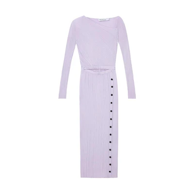(Women) Self-Portrait Elegant Slim Fit Long Sleeve Dress Lilac Purple. SWF343M00600