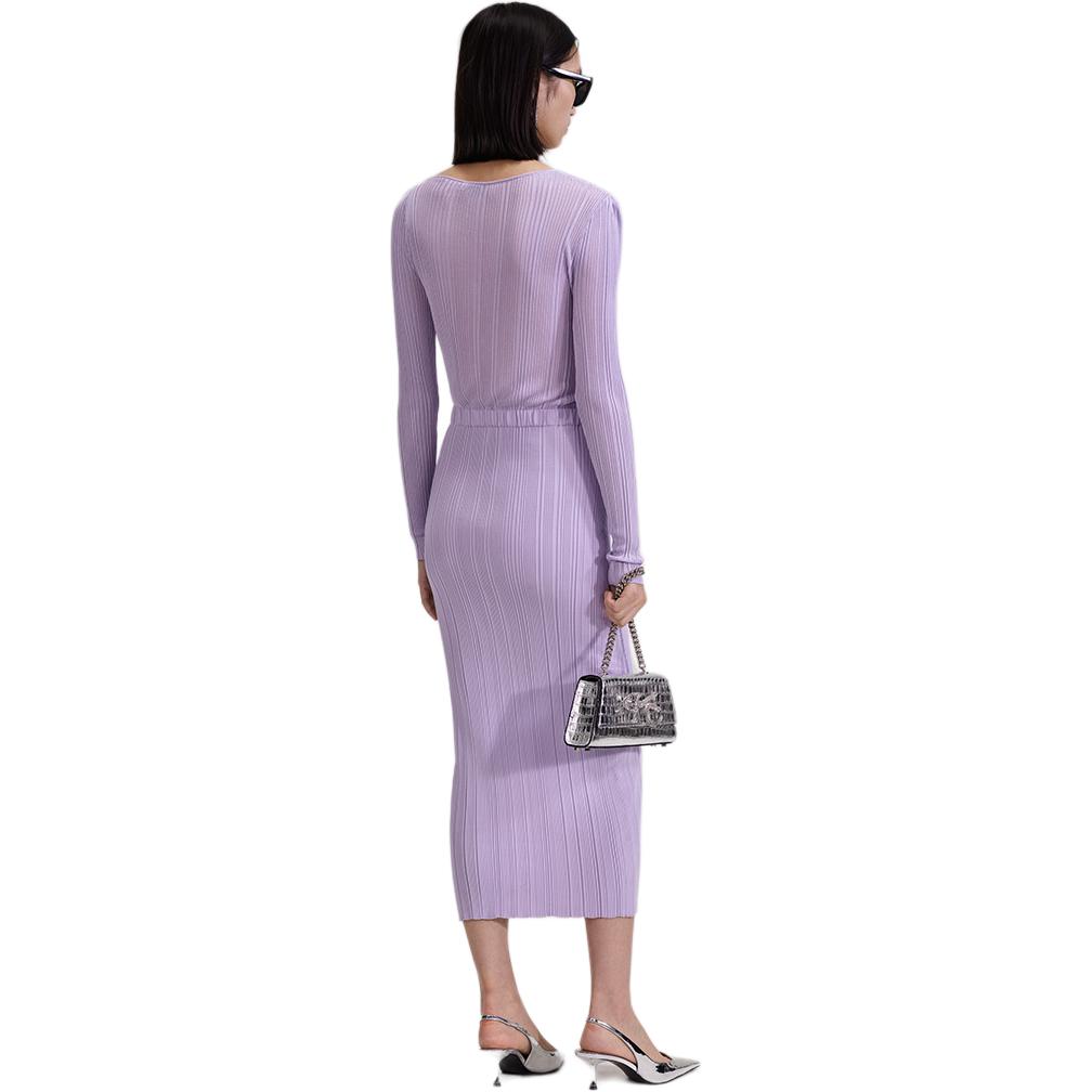 (Women) Self-Portrait Elegant Slim Fit Long Sleeve Dress  Lilac Purple. SWF343M00600 圖 4