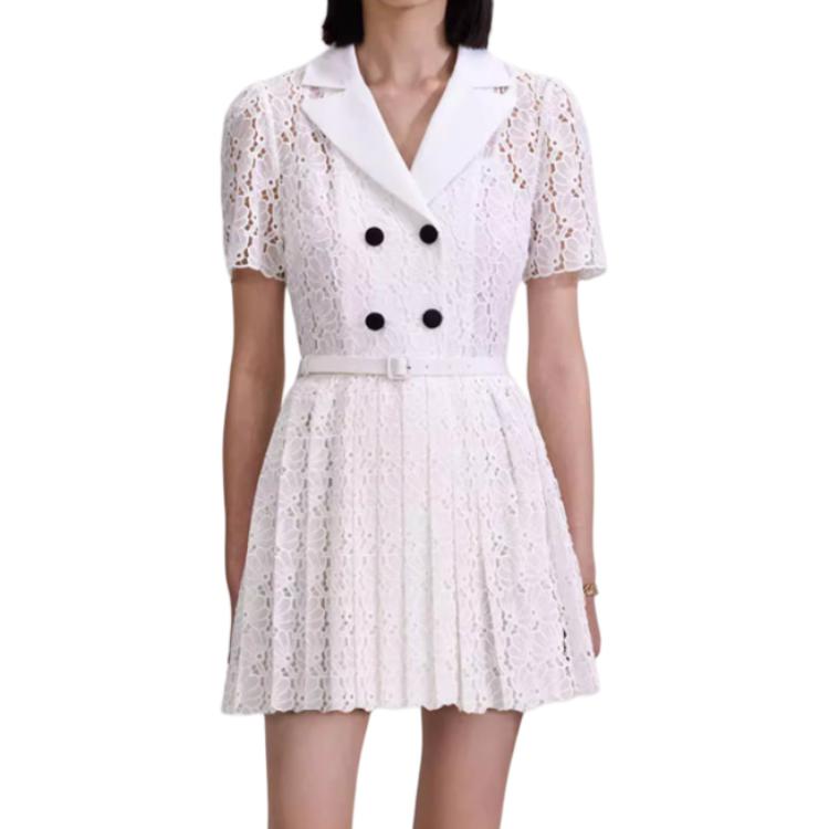 (Women) Self-Portrait Elegant White V-Neck High-Waist Princess Evening Dress for Women. SWF343Y09700 圖 2