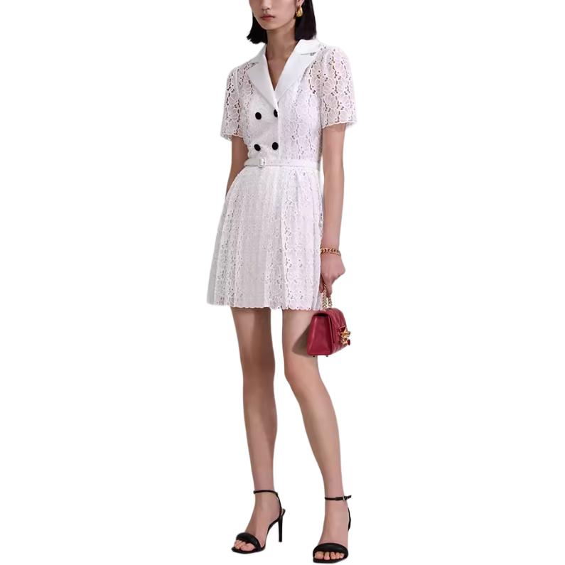 (Women) Self-Portrait Elegant White V-Neck High-Waist Princess Evening Dress for Women. SWF343Y09700 圖 4