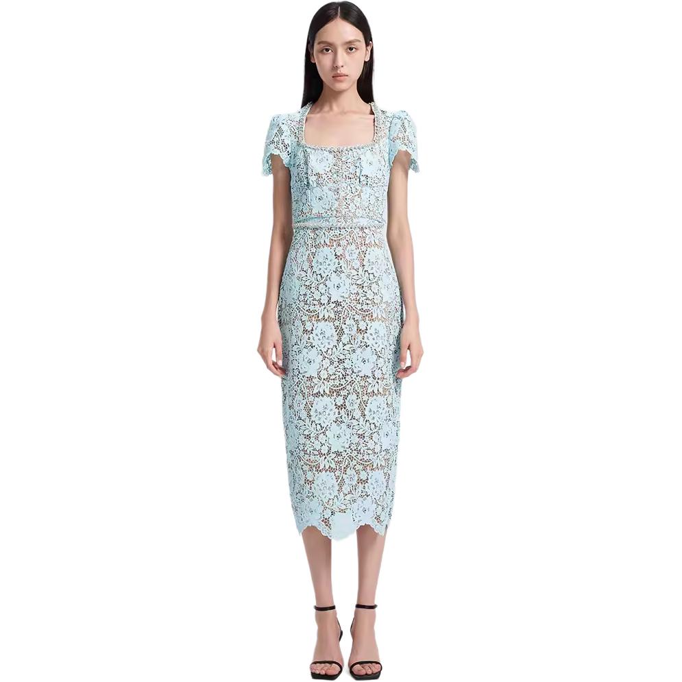 (Women) Self-Portrait Elegant Zip Bodycon Short Sleeve Evening Gown Party Dress for Women SWF343Y08500 圖 5