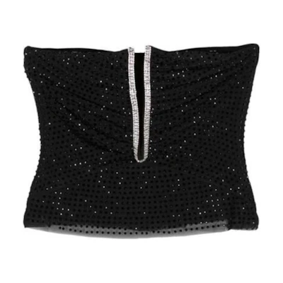 (Women) Self-Portrait Embellished Knit Tube Top Women’s Black. PF24166TBBLACK