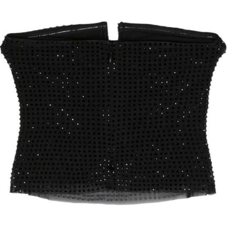 Lookbook (W) Self-Portrait 水鑽裝飾針織抹胸上衣 女款 黑色 PF24166TBBLACK