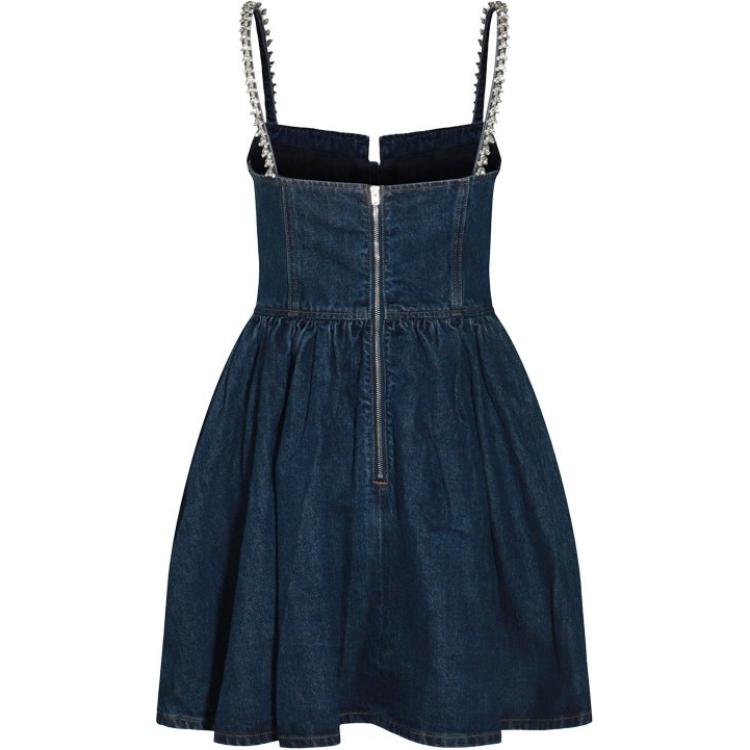 (Women) Self-Portrait Embroidered Rhinestone Heart Neck Mini Dress Blue - . PF24828SBLBLUE 圖 3