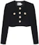 Order (Women) self-portrait Fitted Cropped Long Sleeve Jacket Black RS24-041JB