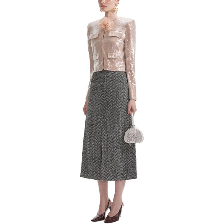 Lookbook (W) セルフポートレート フローラルスパンコール装飾ボタンアップジャケット レディース ライトゴールド SWF354T01600