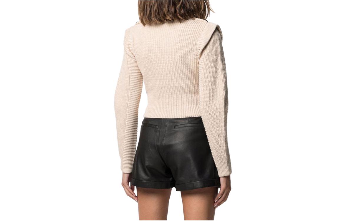 Lookbook (W) Self-Portrait FW21 女士米色修身鏤空針織上衣 PF21001DSAND