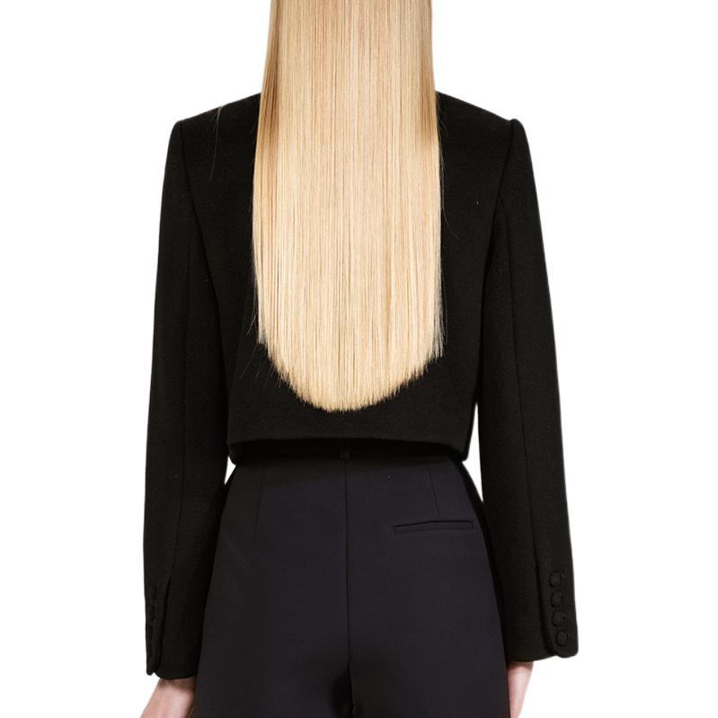 Shop (W) Blazer Hitam Solid Berbow Self-Portrait FW22. SWF334T01200
