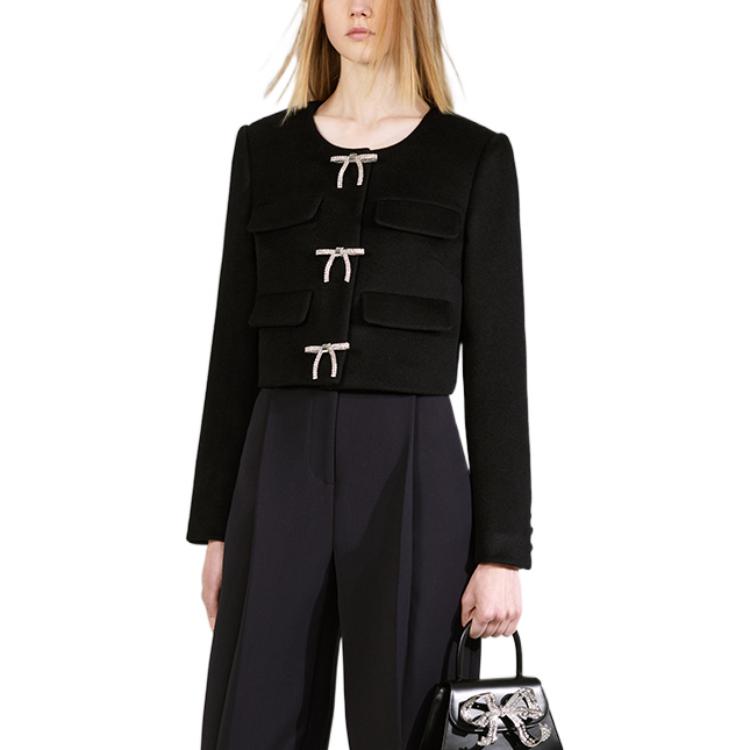 Purchase (W) Blazer Hitam Solid Berbow Self-Portrait FW22. SWF334T01200