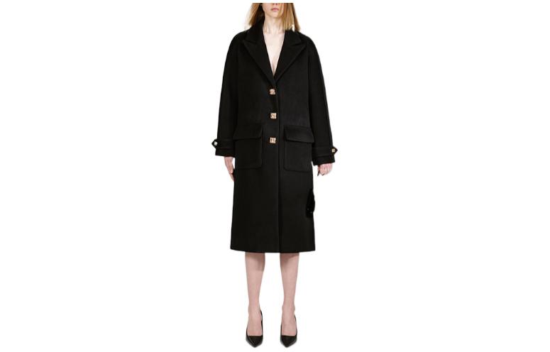 (Women) Self-Portrait FW22  Black V-Neck Single-Breasted Casual Coat. SWF334D00200 圖 2