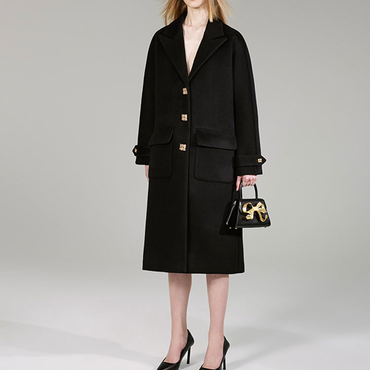 (Women) Self-Portrait FW22  Black V-Neck Single-Breasted Casual Coat. SWF334D00200 圖 3