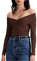 (Women) Self-Portrait FW22 Off-Shoulder Long Sleeve Knit Top SWF341M02500 (Women) Self-Portrait FW22 Off-Shoulder Long Sleeve Knit Top SWF341M02500