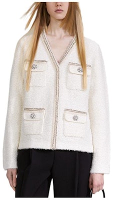 (W) Chaqueta Blanca FW22 Self-Portrait con Bolsillos Múltiples y Detalles de Diamantina SWF336M04700 Buy (W) Chaqueta Blanca FW22 Self-Portrait con Bolsillos Múltiples y Detalles de Diamantina SWF336M04700