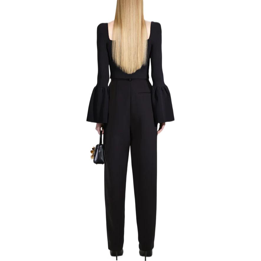 Shop (W) Self-Portrait FW22 Baju Hitam Lace Lengan Panjang Loose Knit Sweater. AW22-122TB