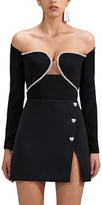 (W) Self-Portrait 2022秋冬黑色水鑽心形領長袖外套 女款 SWF341C00200 Order (W) Self-Portrait 2022秋冬黑色水鑽心形領長袖外套 女款 SWF341C00200