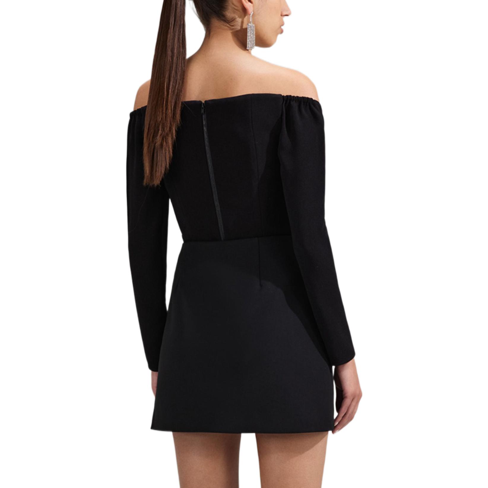 Shop (W) Self-Portrait 2022秋冬黑色水鑽心形領長袖外套 女款 SWF341C00200