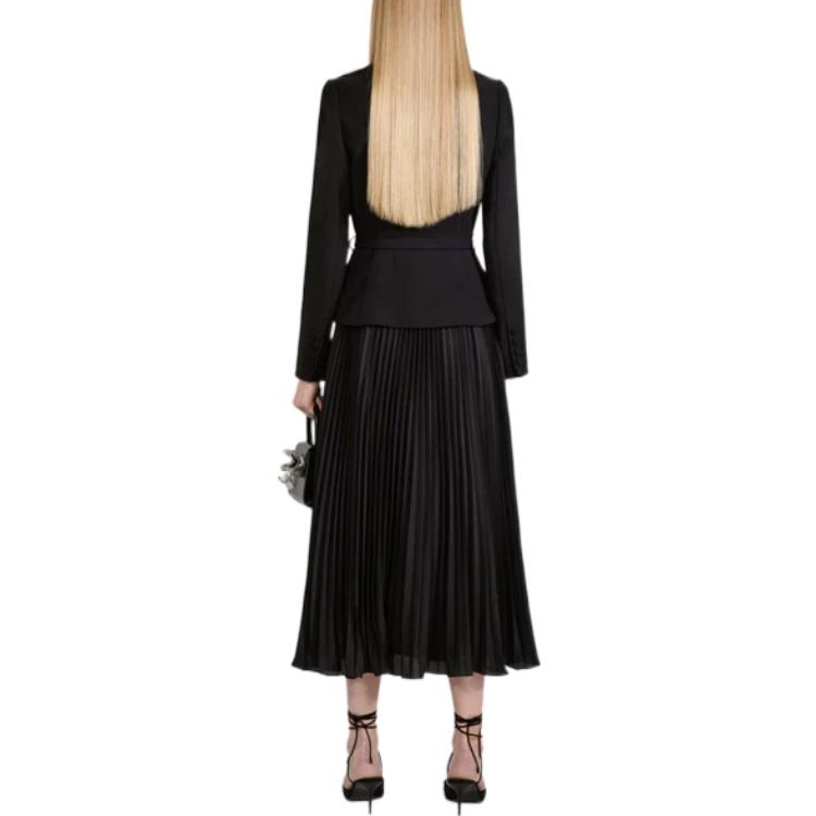 (Women) Self-Portrait FW22 Black Slim-Fit Long Sleeve Dress Women Fake Two-Piece Design SWF334Y12700 圖 4