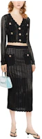 Lookbook (W) Self-Portrait FW22 黑色V領短版長袖針織上衣 女款 AW22071BLACK