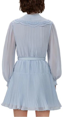 (W) Self-Portrait 2022秋冬蓝色蝴蝶结灯笼袖修身连衣裙 女款 SWF333Y00900 Lookbook (W) Self-Portrait 2022秋冬蓝色蝴蝶结灯笼袖修身连衣裙 女款 SWF333Y00900