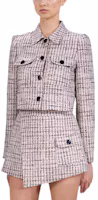 Shop (W) Self-Portrait 女士 FW22 灰色格紋粗花呢短外套 SWF333T01000
