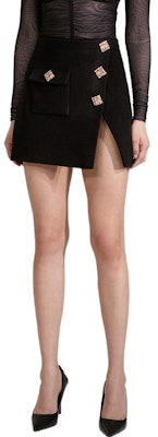 (W) Self-Portrait 高腰水鑽扣口袋A字迷你短裙 黑色 女裝 秋冬22系列 SWF334Q01000 Purchase (W) Self-Portrait 高腰水鑽扣口袋A字迷你短裙 黑色 女裝 秋冬22系列 SWF334Q01000