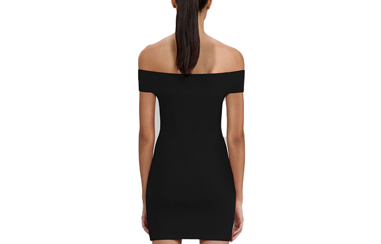 (Women) Self-Portrait FW22 Off-Shoulder Slim Black Knit Mini Dress for Women. SWF333M02100 圖 3