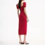 Purchase (W) Gaun Midi Merah Self-Portrait FW22 dengan Lengan Puf, Rekaan Berpotongan untuk Parti. SWF341Y09000