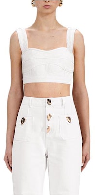 (W) Self-Portrait FW22 白色無袖短版上衣帶後拉鍊 SWF333C01800 Order (W) Self-Portrait FW22 白色無袖短版上衣帶後拉鍊 SWF333C01800