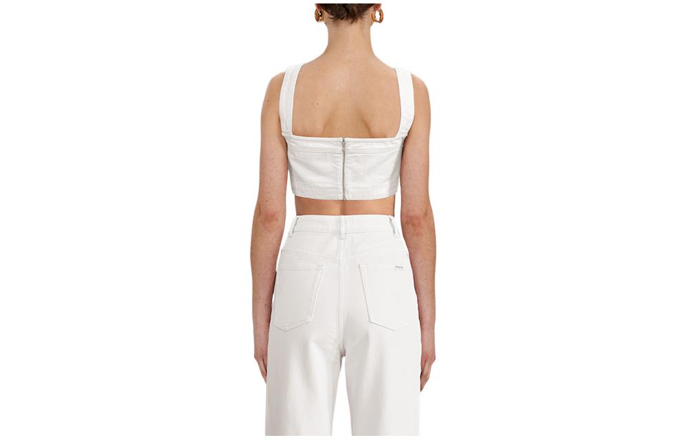 Lookbook (W) Self-Portrait FW22 白色無袖短版上衣帶後拉鍊 SWF333C01800