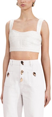 (W) Self-Portrait FW22 白色無袖短版上衣帶後拉鍊 SWF333C01800 Shop (W) Self-Portrait FW22 白色無袖短版上衣帶後拉鍊 SWF333C01800