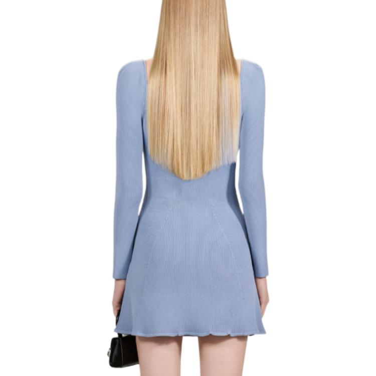 (Women) Self-Portrait FW22 Women’s Lace Long Sleeve Dress French Style Light Blue SWF334M05600 圖 4