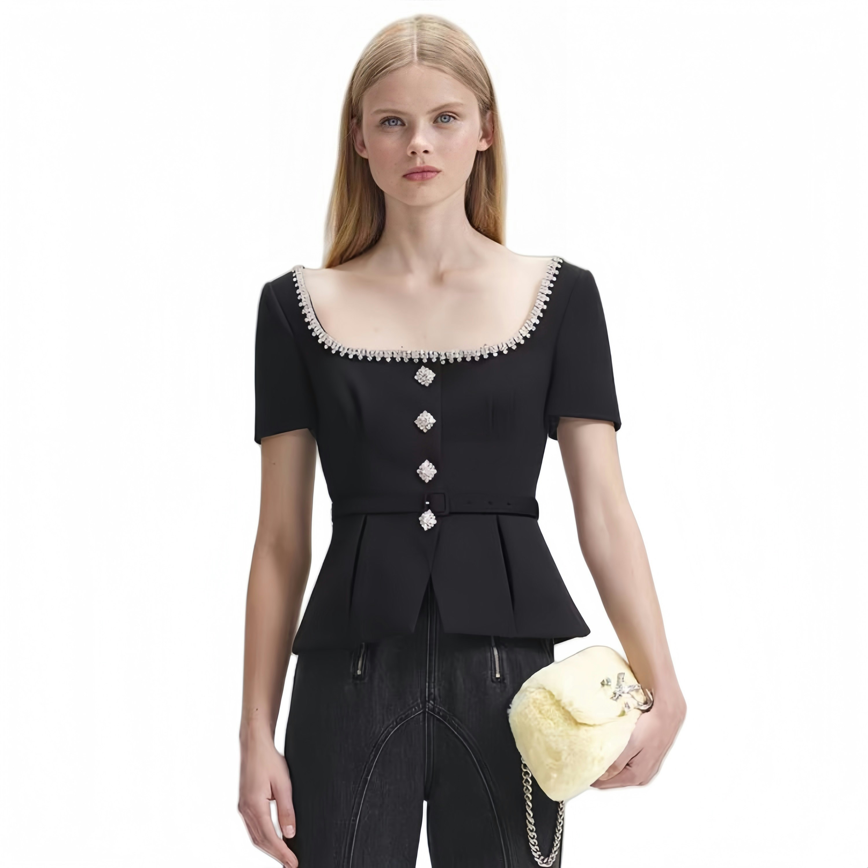 women-self-portrait-fw-23-buttoned-square-neck-short-sleeve-cinched-shirt-swf-344-c02400911