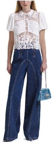 women-self-portrait-fw-23-solid-lace-short-sleeve-elegant-fitted-shirt-swf-344-c03000001