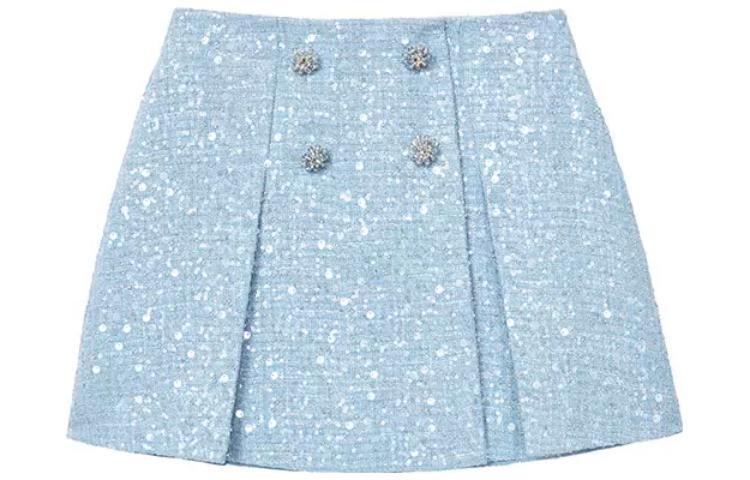 (Women) Self-Portrait FW23 Light Blue Sequin Button Embellished Casual Mini Dress Women. SWF351Q00200 圖 2