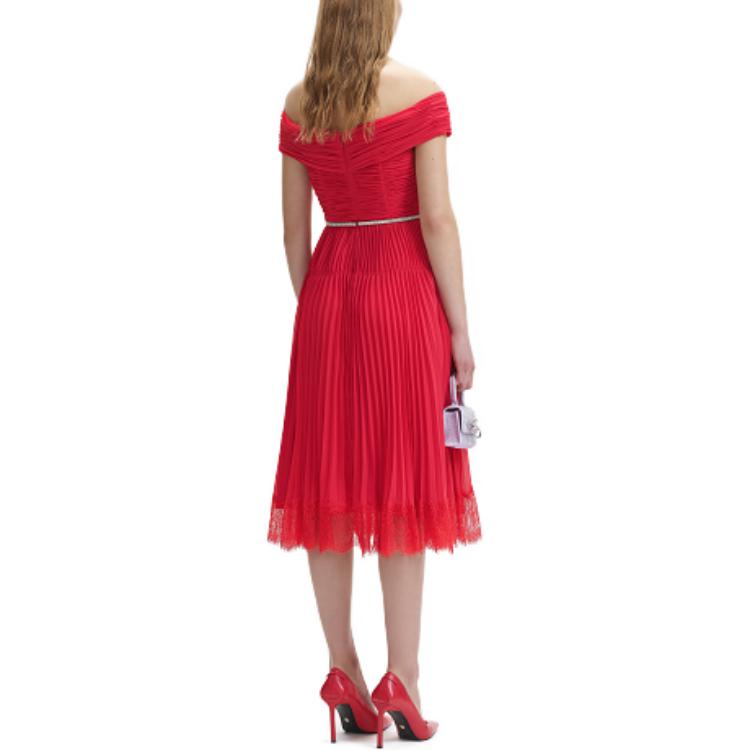 (Women) Self-Portrait FW23 Red Short-Sleeve Bridesmaid Wedding Dress for Women. SWF344Y18100116 圖 4