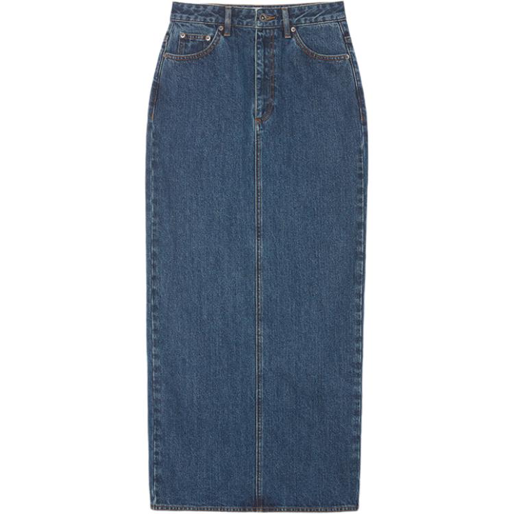 (Women) Self-Portrait High-Waist Elegant Denim Pencil Skirt for Women - Blue SWF344Q01800